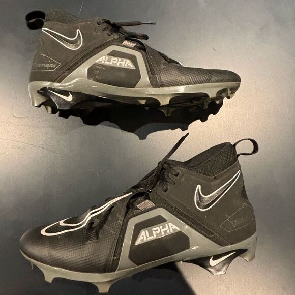 Nike Alpha Menace Pro 3 Mid Football Cleats Mens Black Size 12 CT6649-010 - Picture 2 of 6